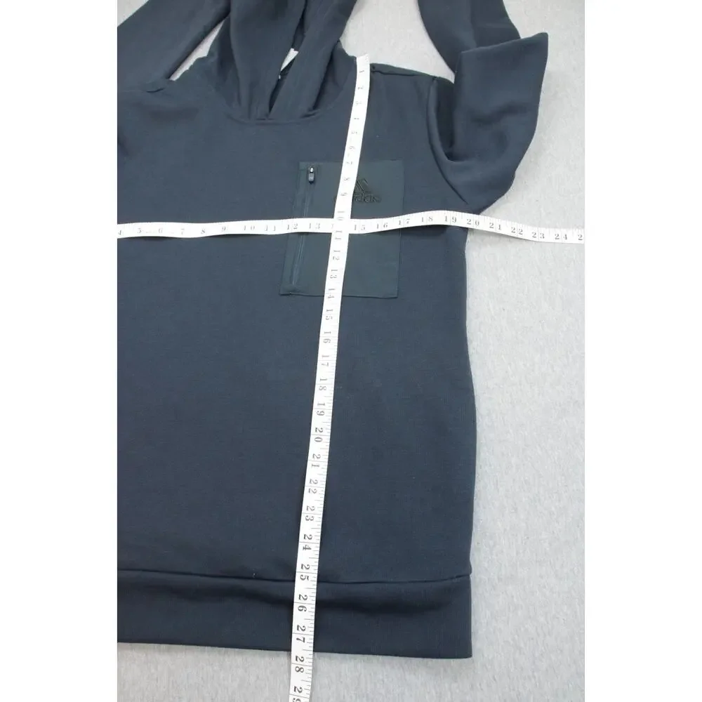 Adidas Hoodie‎ Mens Size Small Navy Blue Fleece Kangaroo Pockets Logo Pullover